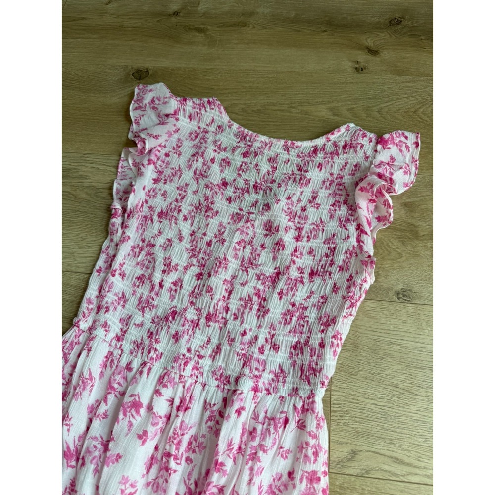 Anthropologie By The River Smocked Floral Dress Pink Cottagecore Feminine sz M - Picture 13 of 13